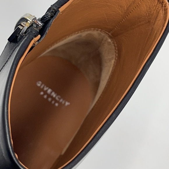 Givenchy Black Leather Silver Chain Ankle Boots NIB - Picture 11 of 15